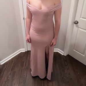 Rose off the shoulder Maid of honor/Prom dress